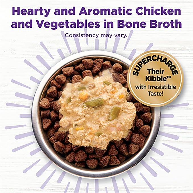 Wellness Bowl Boosters Hearty Toppers, Wet Dog Food Topper for Small, Medium, & Large Breeds, Grain Free, Natural, Chicken & Pumpkin in Broth, 5.5 Ounce Pouch (Pack of 12)