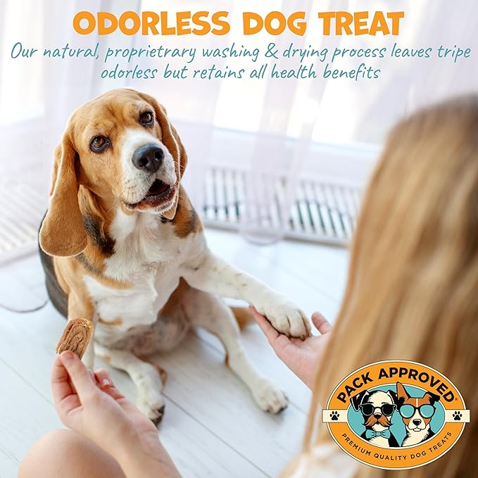 Lamb Tripe - Single Ingredient & Dehydrated Dog Treats - Lamb Dog Treats for Sensitive Stomach - No Hide Chews Tripe - 10oz