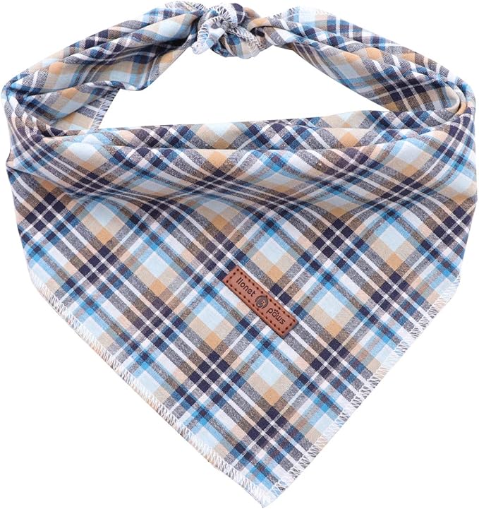 Lionet Paws Dog Bandana Washable Cotton Handkerchief Scarf Triangle Bandana for Small Medium Large Dogs