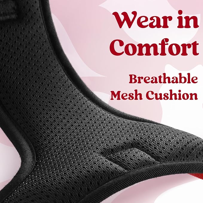 rabbitgoo Dog Harness for Large, No Pull Pet Harness with 3 Buckles, Adjustable Soft Padded Vest with Control Handle, Walking Reflective Pet Vest for Extra Large Dogs, Red, XL