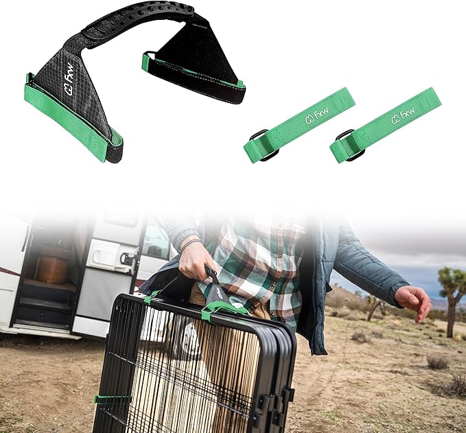 FXW Easy-Carry Straps, Fit 8-Panel of All Heights Dog Playpen, Designed for RV Trips, Green│Patent Pending