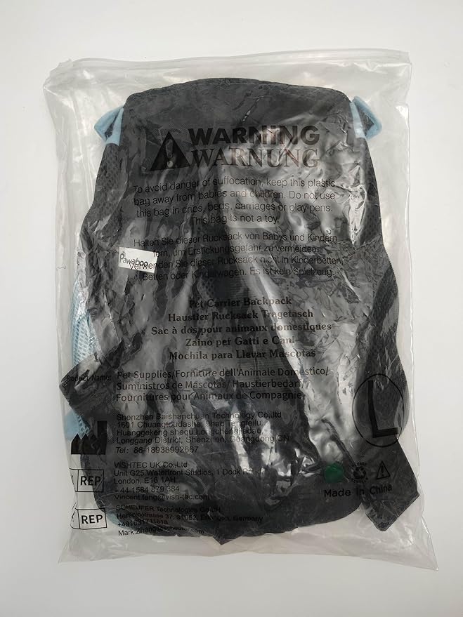 Pawaboo Pet Carrier Backpack, Adjustable Pet Front Cat Dog Carrier Backpack Travel Bag, Legs Out, Easy-Fit for Traveling Hiking Camping for Small Medium Dogs Cats Puppies, Large, Blue