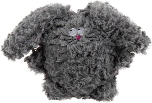 goDog PlayClean Rabbit Squeaky Plush Dog Toy with Odor-Eliminating Essential Oils, Chew Guard Technology - Gray, Large