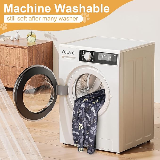 Dog Blanket for Medium Dogs Washable - Soft Fluffy Puppy Blanket with Premium 300GSM Coral Fleece, Cozy Calming Cat Blankets for Indoor Cats for Kitten Doggy, Black