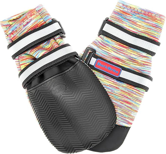 All Weather Neoprene Paw Protector Dog Boots with Reflective Straps in 5 Sizes! (Multicolor XXL)