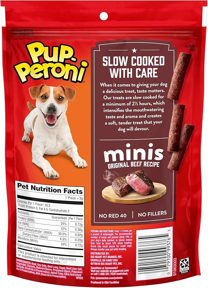 Pup-Peroni Mini Dog Treats, Original Beef Flavor, 5.6 Ounce (Pack of 8), Made with Real Beef