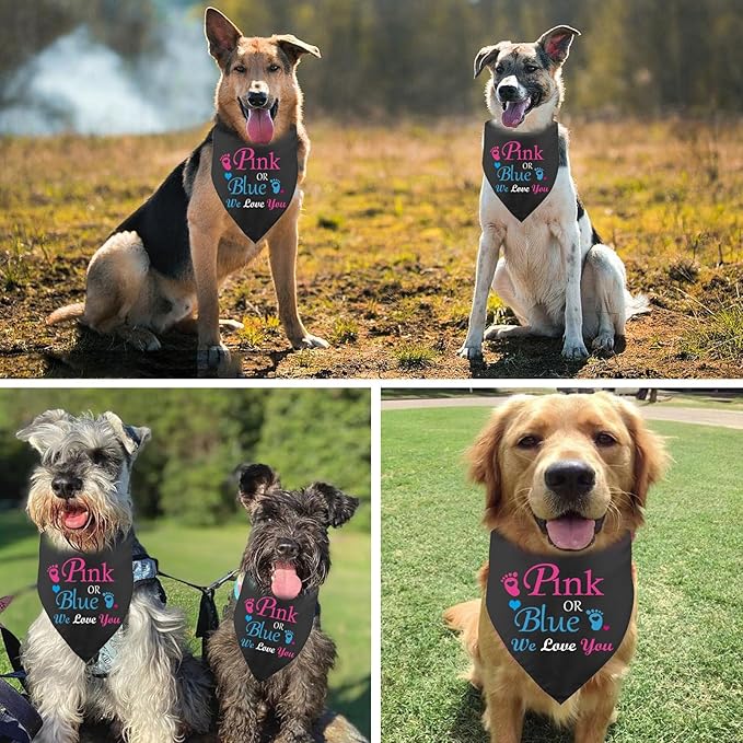 Pink or Blue? We Love You Gender Reveal Dog Bandana, Pregnancy Announcement, Pets Prop Party Supplies, Dog Accessories