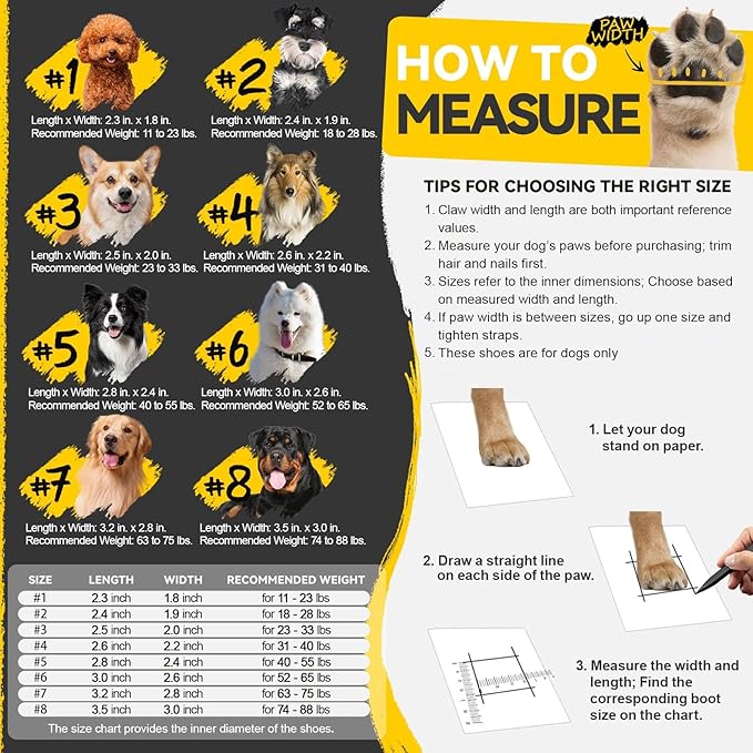 Dog Shoes for Large Small Medium Dogs,Dog Booties for Indoor Hardfloors Anti-Slip,Reflective Strip Waterproof Dog Boots & Paw Protectors for Outdoor Walking Hot Pavement,Winter Snow (Black-4)