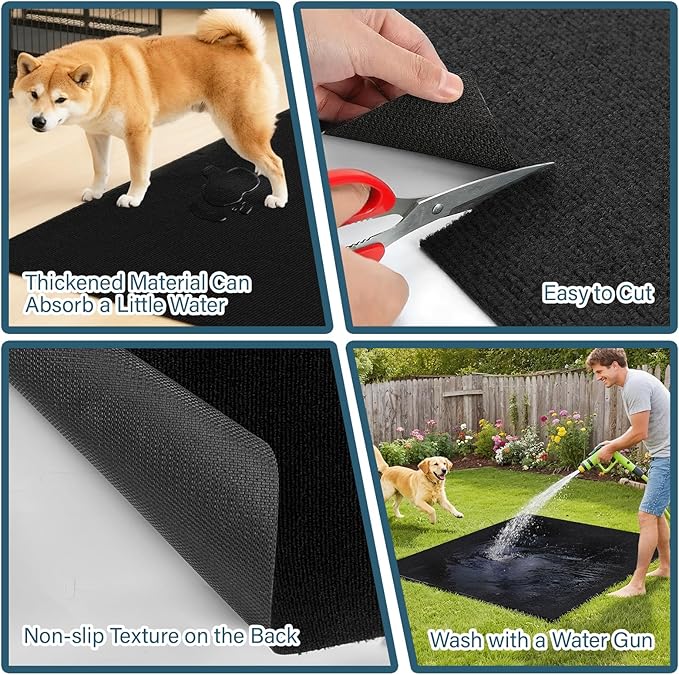 46" X 60" X 0.23'' Mat for Under Dog Crate Waterproof Non-Slip Kennel Mat to Protect Floors Extra Large Absorbs Urine Reusable Dog Playpen Mat