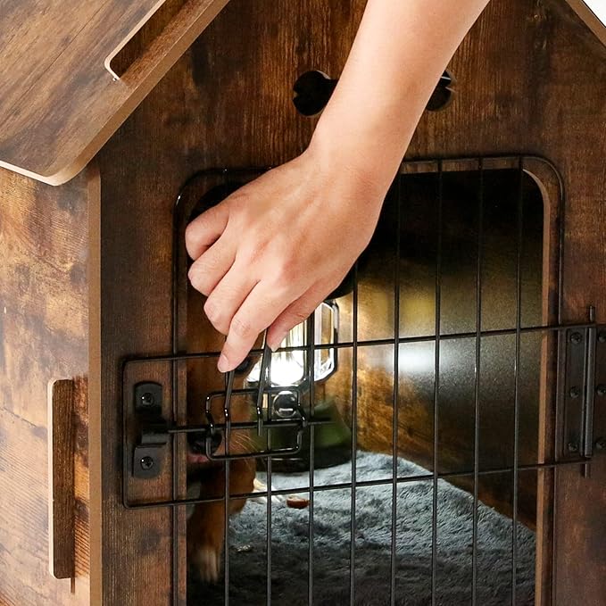 Dog House Indoor for Small Dogs or Cats, Cozy Wooden Design, Small Indoor Bed House, with Air Vents and Elevated Floor Warm Dog Cave