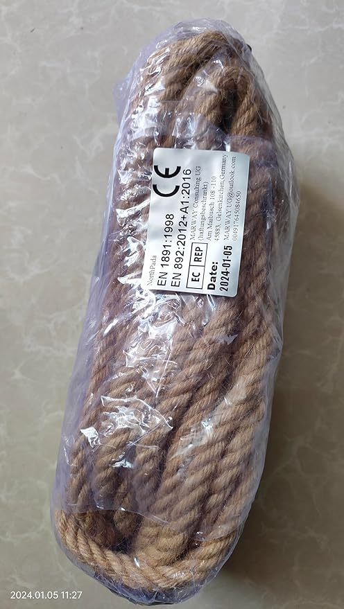 5/16 inch (8mm) x 164 ft (50Meter) Natural Sisal Hemp Rope Heavy Duty Thick Twine for Cat Scratcher Post Tree, Garden, Binding, Crafts Packing Material