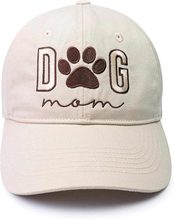 Women's Embroidered Dog Mom Hat Adjustable, Embroidered Baseball Cap for Women, Birthday Gifts for mom Black