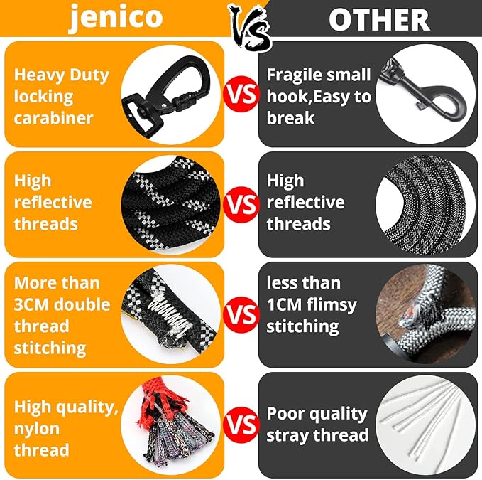 Long Dog Leash 150 FT: Heavy Duty Rope Leashes for Dogs Training with Swivel Lockable Hook Reflective Threads Bungee and Padded Handle - Dog Lead for Large Small Medium Dogs Outside Walking Hiking