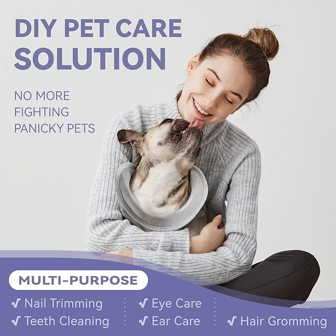 Dog Grooming Hammock Harness for Dogs & Cats with Pet Nail Clipper Trimmer - Cat Hanger Sling for Trimming Clipping Nails- Dog Hammock Restraint Bag for Small Medium Large pet （ Purple XS）