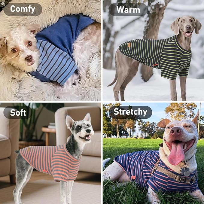 KYEESE 3Pack Dog Sweater Pets Clothes with Sleeves Soft Dog Sweaters for Medium Dogs Girl Pullover Dogs Sweatshirt Stretchy Pet Coat Lightweight Pet Fleece Sweater Comfy Pets Sweaters for Cold Weather