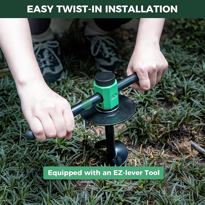 FXW ROOTIE Heavy Duty Dog Tie-Out Stake, Dog Anchor for Yard, Camping, Spiral Ground Design with 360° Swivel Ring for Large Dogs up to 250lbs │ Works with Dog Cable, Leash or Tether│Patent Pending