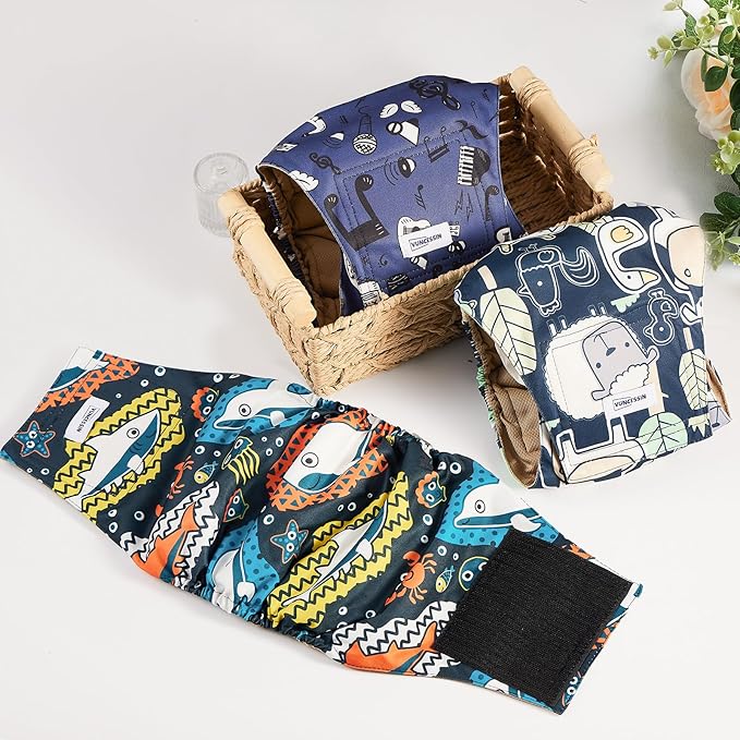 Washable Dog Diapers Male Reusable, Premium Belly Bands for Male Dogs, Pack of 3, High Absorbing Extra Large Male Dog Pee Wraps for Doggies in Incontinence or Excitable Urination and Training(XL)