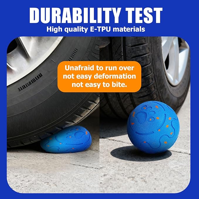 Interactive Dog Ball Auto Rolling, 3 Mode Auto Bouncing Ball, Automatic Moving, Rotating and Bouncing, Chew Proof E-TPU, Type-C Rechargeable, Activated Dog Stimulation, Toy to Keep Them Busy