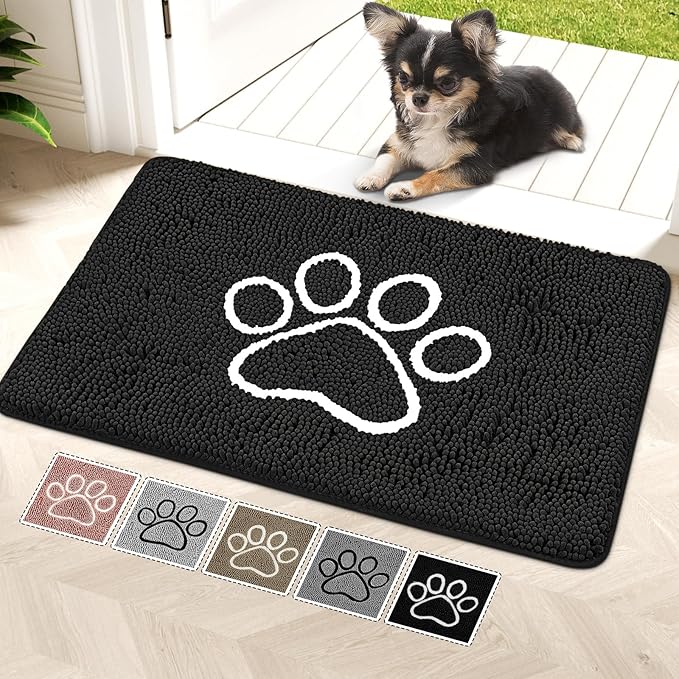Super Absorbent Dog Door Mat, 30"*20“ Anti Slip Mat for Muddy Paws, Pet Rugs for Dirty Paws Washable That Absorbs Moisture and Dirt, for Dog Cage and Pet Resting Carpet