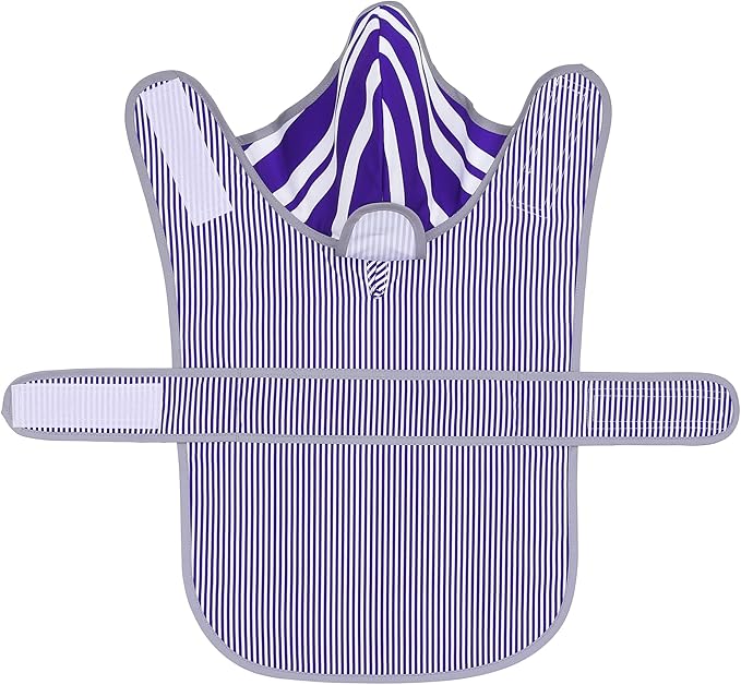 Dog Raincoat for Medium Dogs Puppies Waterproof Hooded Rain Jacket with Reflective Strips Leash Hole & Poncho Adjustable Fit (Bluestripe,M)