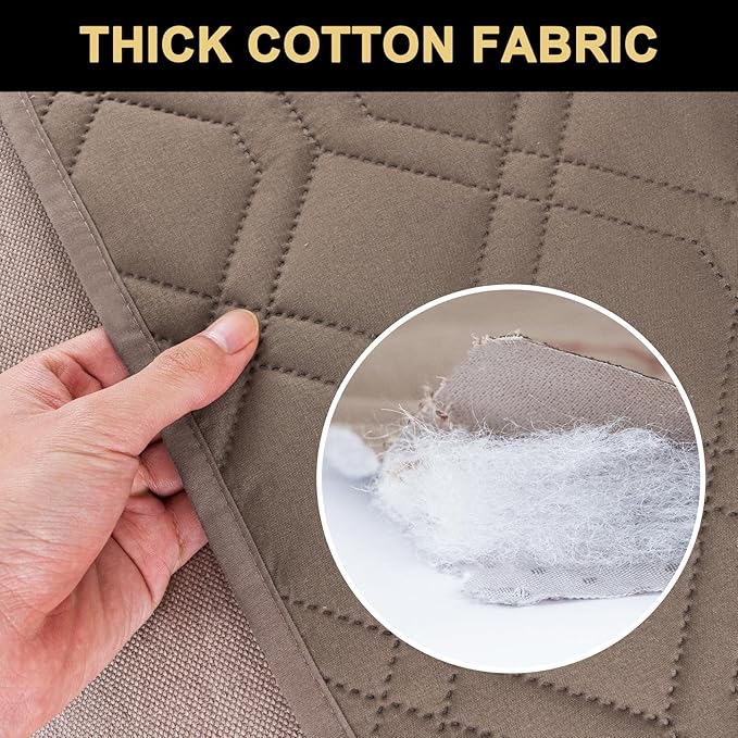 PrinceDeco Waterproof Couch Cover for Dogs Washable Dog Blanket for Bed Couch Sofa Outdoor Bed Cover with Non-Slip Back(32x74 Inch,Taupe)