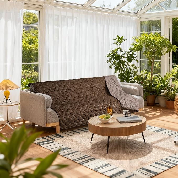 gogobunny 100% Double-Sided Waterproof Dog Bed Cover Pet Blanket Sofa Couch Furniture Protector for Puppy Large Dog Cat, Reversible (82x102 Inch (Pack of 1), Dark Chocolate/Light Chocolate)