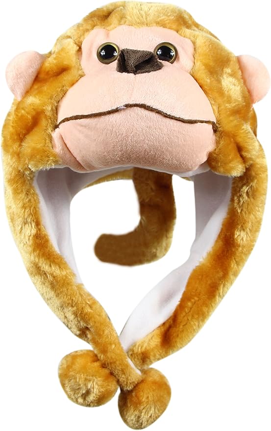 Plush Fun Animal Hats One Size Cap Polyester With Fleece Lining