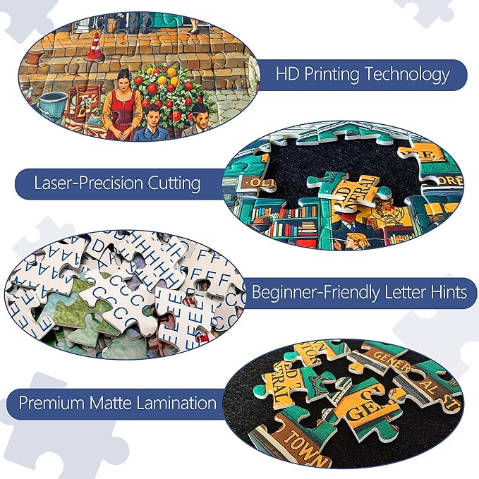 General Store Jigsaw Puzzles 1000 Pieces for Adults -Challenging Country Store Harvest Art, Premium Matte Finish, 27.56 x 19.68 Inches, Perfect for Game Nights