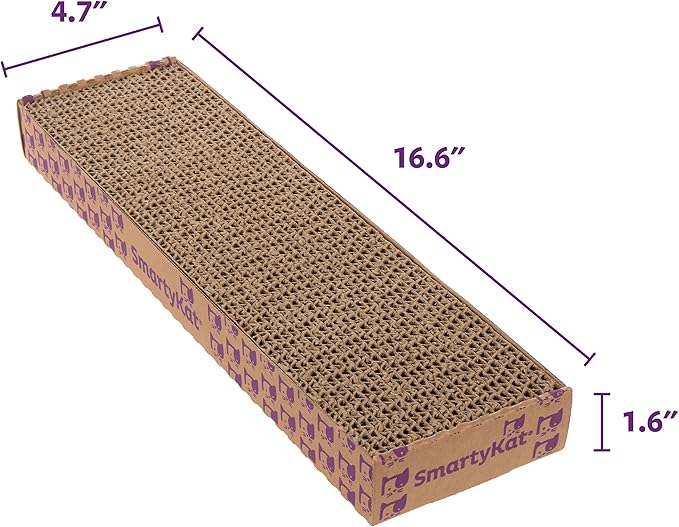 SmartyKat Super Scratcher Corrugated Cat Scratcher, Catnip Infusion Technology - Brown, Single Wide