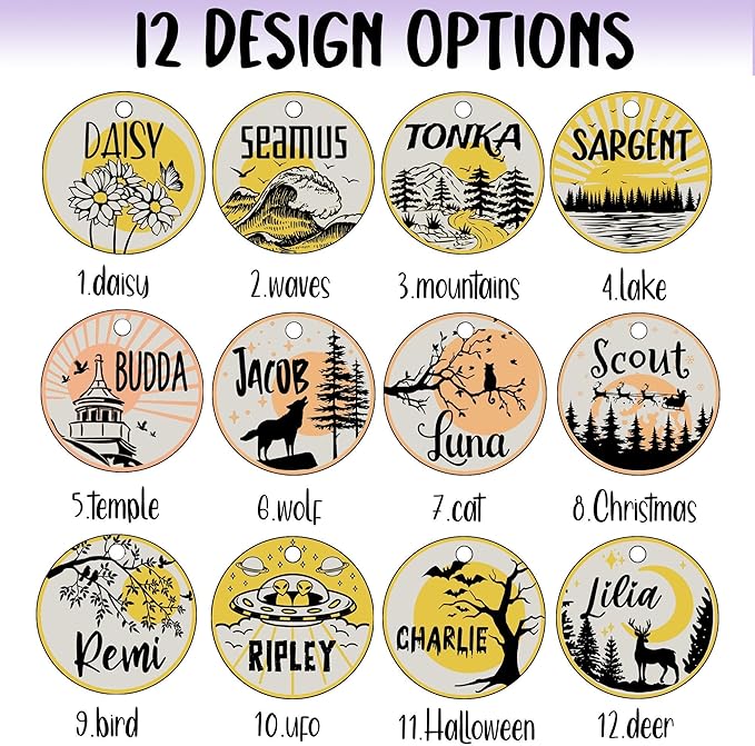 Double Colors Personalized Dog Tag, Custom Dog ID Tags Engraved for Pets, Double Sided Deep Engraved pet tag, Cute Cat Name Tag, Unique Cat & Dog Collar Charm