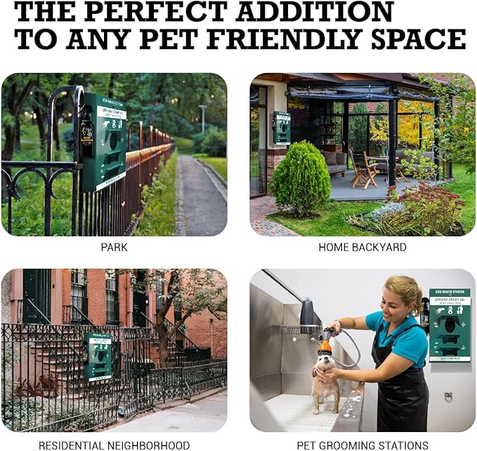 ALAGPRO® Dog Waste Station Bag Dispenser Outdoor Pet Waste Station with Hand Sanitizer Bottle, Dog Poop Station with Free 400 Roll and 200 Pull Waste Bags for Backyard, Park & HOA's