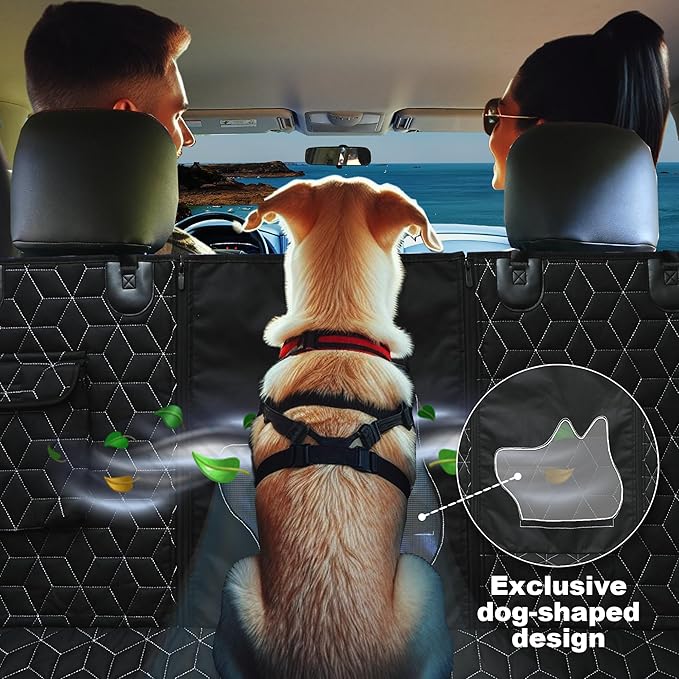 Dog Seat Covers for Back Seat,Pet Hammock for Cars, Waterproof Backseat Cover for Dogs in Car, Heavy Durable Car Hammock for SUV with Mesh Window, Non Slip Dog Car Seat Covers for Small SUV,RAV4,CRV