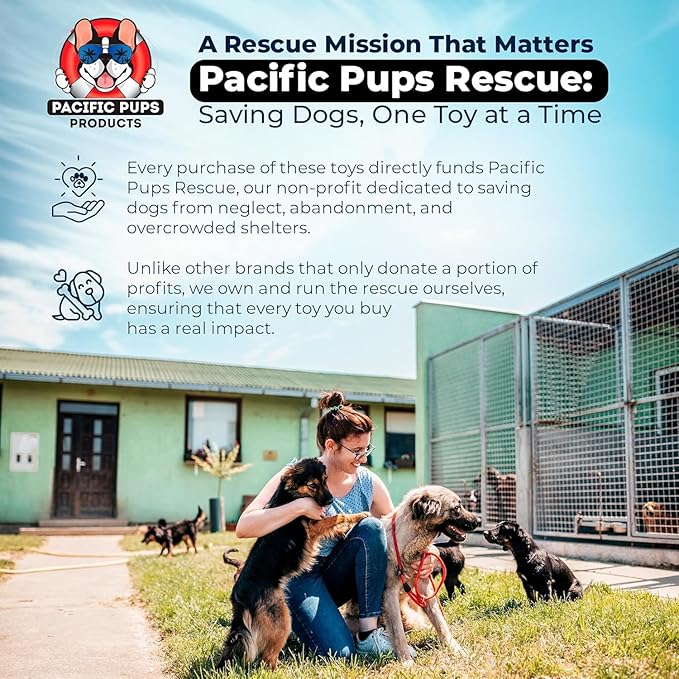Pacific Pups Products 2 Pack Blue - XL Dog Rope Toy for Aggressive Chewers - Benefits Non-Profit Dog Rescue - Tug of War Dog Toy, Dog Toys for Large Dogs, Tough Dog Toys for Aggressive Chewers