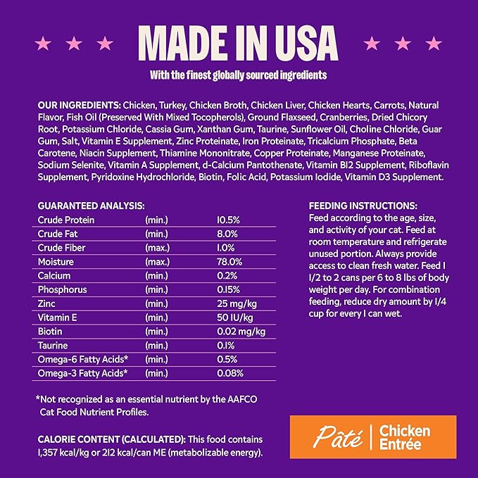 Wellness Complete Health Pate Adult Wet Cat Food, Natural, Protein-Rich, Grain Free, 12.5 Ounce, 12 Pack, (Chicken)