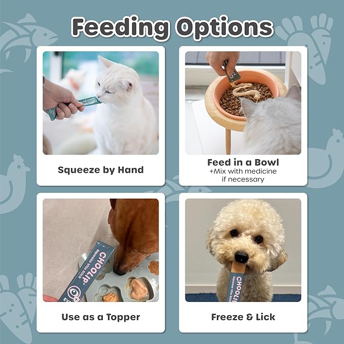 Choolip Squeeze Vita Stick Lickable Cat & Dog Treats – 14 Sticks (2×7 Value Bundle) Eye Support, Creamy Grain-Free Puree with Lutein, Astaxanthin, Omega 3 & Vitamin E for Vision & Ocular Health