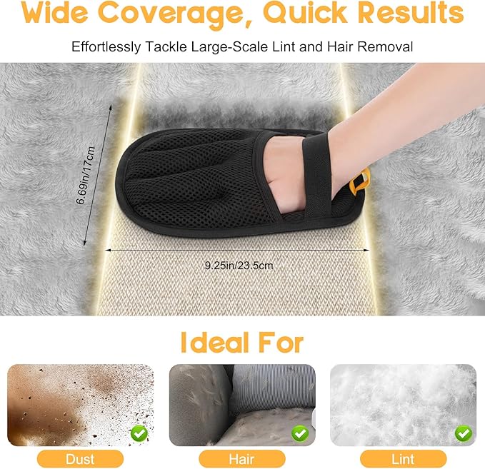 Magic Brush Pet Hair Removal, Upgrated Pet Hair Remover Gloves for Cats Dogs, Efficient Grooming Gloves Brush for Couch, Furniture, Sofa, Clothing, Reusable Pet Hair Removal Tools,1PCS