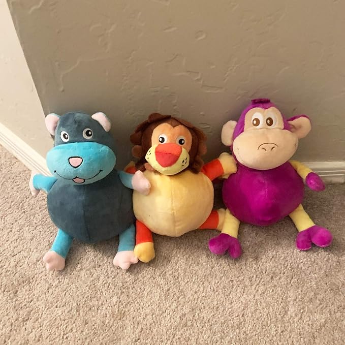 Jalousie Dog Squeaky Toys Value Set Non-Toxic Squeaky Balls Toss Fetch TPR Rubber Puppy Toys Spikey Dog Chew Toy for Small Medium Breed Pet Toys for Puppy (3 Pack 2-in-1 Plush)