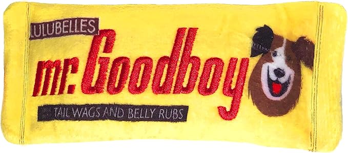 Huxley & Kent Funny Dog Toy w/Squeaker – Power Plush Squeaky Dog Toys for Small, Medium & Large Dogs – Soft Stuffed Animal for Indoor Play & Fetch - Mr Goodboy, Large