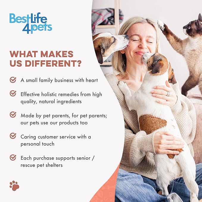 BestLife4Pets Dog Skin & Coat Soothing Formula – Helps with Persistent Itching, Dryness, Hair Loss & Irritated Skin, 800 Natural Odorless Pills