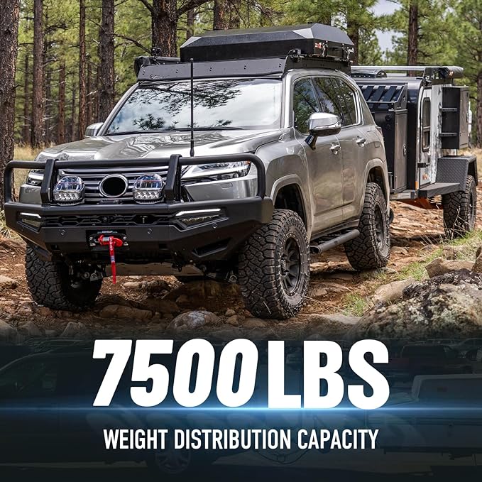 2-Inch Trailer Receiver Hitch Riser & Extender, 4.4" Rise/Drop, Solid Tube, Extension Length Options 5", 6", 8", 9", 7500 lbs Towing Capacity, Matte Black