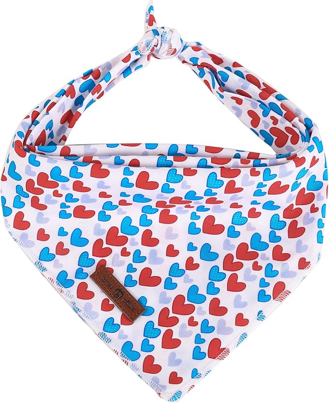 lionet paws Valentines Dog Bandana for Small Medium Large Dogs, Cat Dog Kerchief Triangle Bibs Scarf for Girl Boy