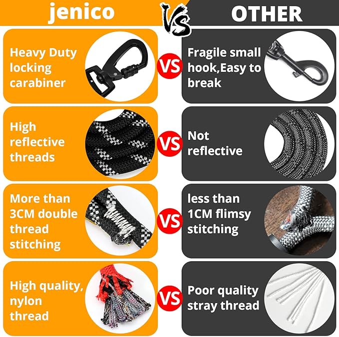 Long Dog Leash 30 FT: Heavy Duty Rope Leashes for Dogs Training with Swivel Lockable Hook Reflective Threads Bungee and Padded Handle - Dog Lead for Large Small Medium Dogs Outside Walking Hiking Grey