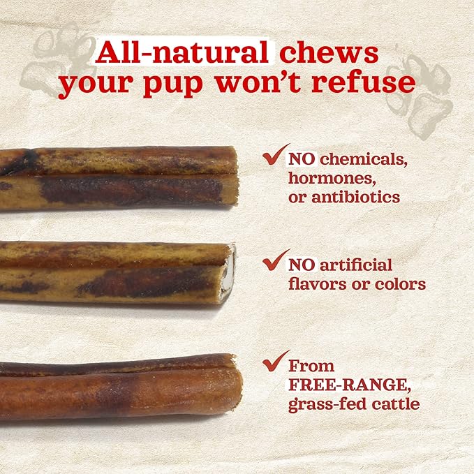 Natural Farm Bully Sticks Stuffed Collagen Sticks for Dogs (4-5 Inch, 10-Pack), Rawhide-Free, Natural Dog Chews, Long Lasting, Small, Medium and Large Dogs, Great Rawhide Alternative