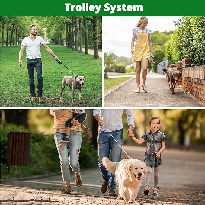 Long Dog Leash 15 FT: Heavy Duty Rope Leashes for Dogs Training with Swivel Lockable Hook Reflective Threads Bungee and Padded Handle - Dog Lead for Large Small Medium Dogs Outside Walking Hiking