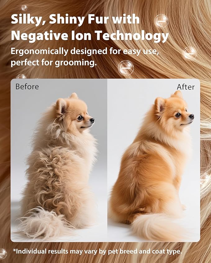 L&W BROS. 2-in-1 Pet Hair Dryer with Clamp Stand – Wearable & Hands Free Dog Grooming Dryer, 950W Low Noise Blower with 5 Heat & 3 Speed Settings, for Small to Medium Pets (White)