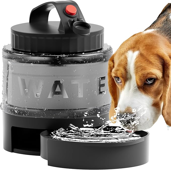 Portable Dog Water Bottle, 54oz Large Travel Water Bowl Dispenser for Dogs Camping Beach Walking Essentials, Big Portable Travel Water Bowl and Beach Accessories for Dogs，, Bpa Free, Safe and Durable