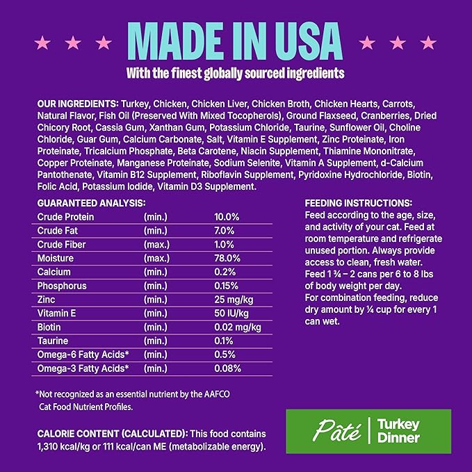 Wellness Complete Health Pate Adult Wet Cat Food, Natural, Protein-Rich, Grain Free, 3 Ounce, 24 Pack, (Turkey)