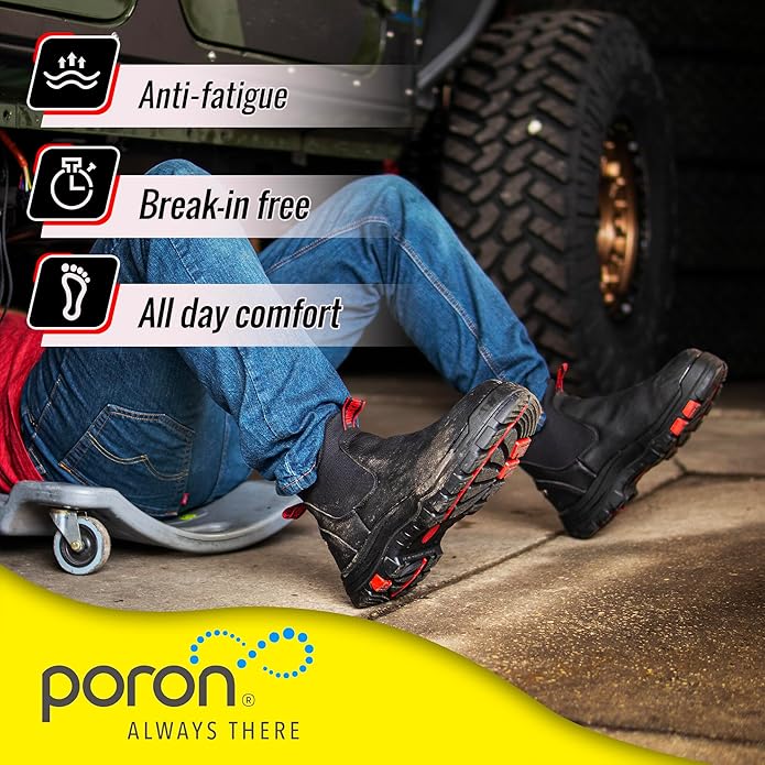 ROCKROOSTER Bakken Men's Black 6 inch Chelsea Boots, EH Rated Waterproof Slip-on Work Boots AK303-Soft Toe, AK323-Steel Toe, CP323-Comp Toe