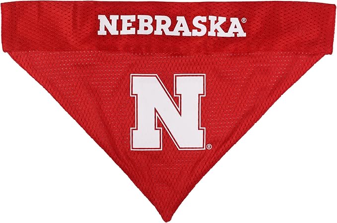 Pets First Collegiate Pet Accessories, Reversible Bandana, Nebraska Cornhuskers, Large/X-Large