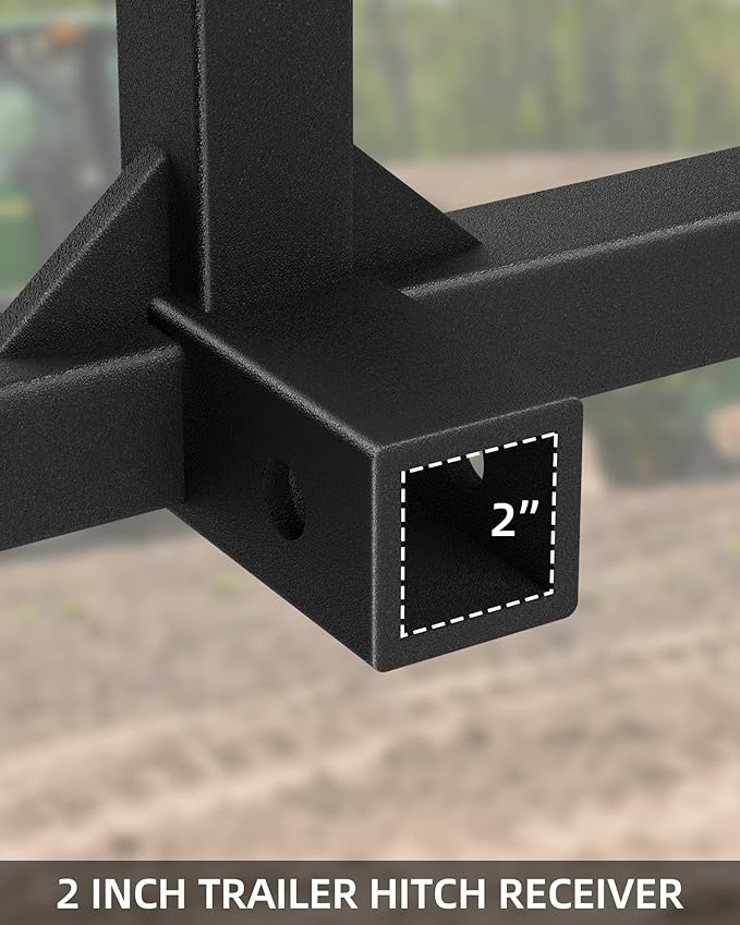 Heavy Duty 3 Point Trailer Hitch with 2" Receiver - Category 1 Tractor Quick Hitch Drawbar Adapter, 1500Lbs Capacity, Compatible with Kubota, Yanmar, Kioti, Cat, BX